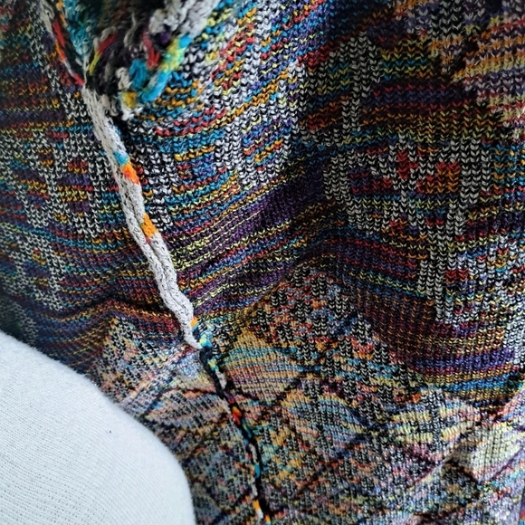 NORTHERN ANGEL Aztec Southwestern long open front cardigan duster hood sweater S - Picture 12 of 12